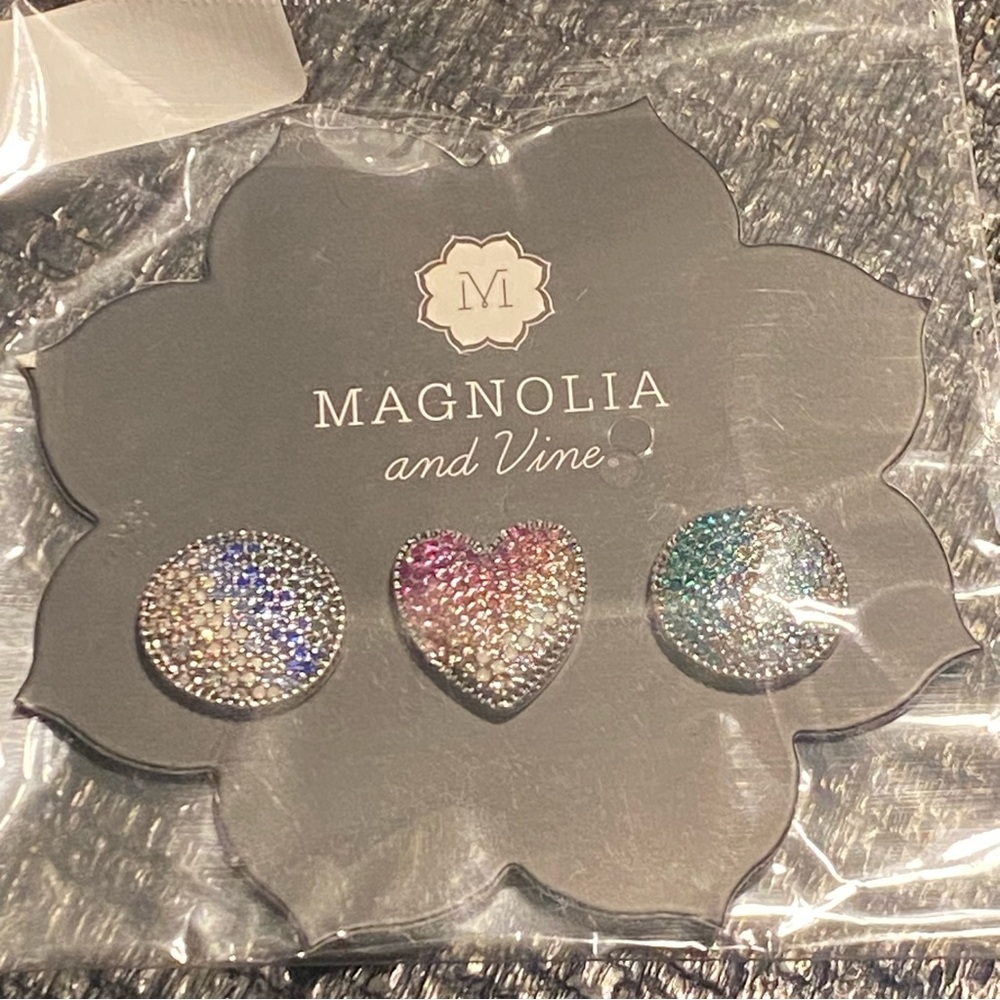 Original Magnolia and Vine Colorful Ombre Standard Size Snap Jewelry Set 3 Pack